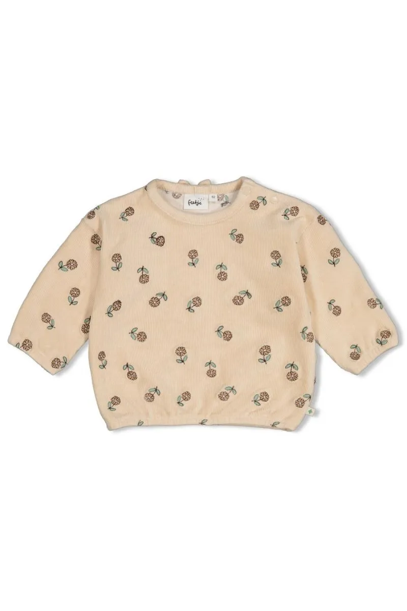 Feetje Sweater Velours Rib Lucky Bloombird offwhite
